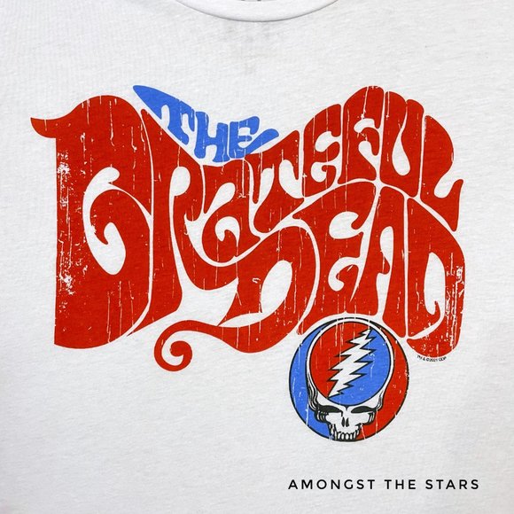 Chaser The Grateful Dead White Red Blue Band Tee - Picture 3 of 4